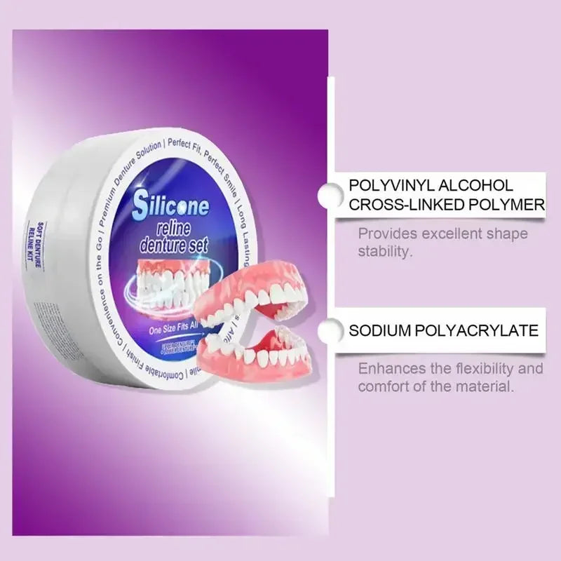 Silicone Denture Set Fit Temporary Orthodontic Teeth 2026 Fake Tooth Oral Hygiene Care Whitening Dentures Simulation Braces