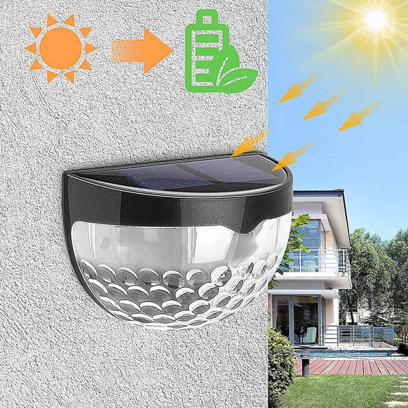 6-18pcs Solar Powered LED Wall Lights Door Fence Light Outdoor Garden Lamp Lights