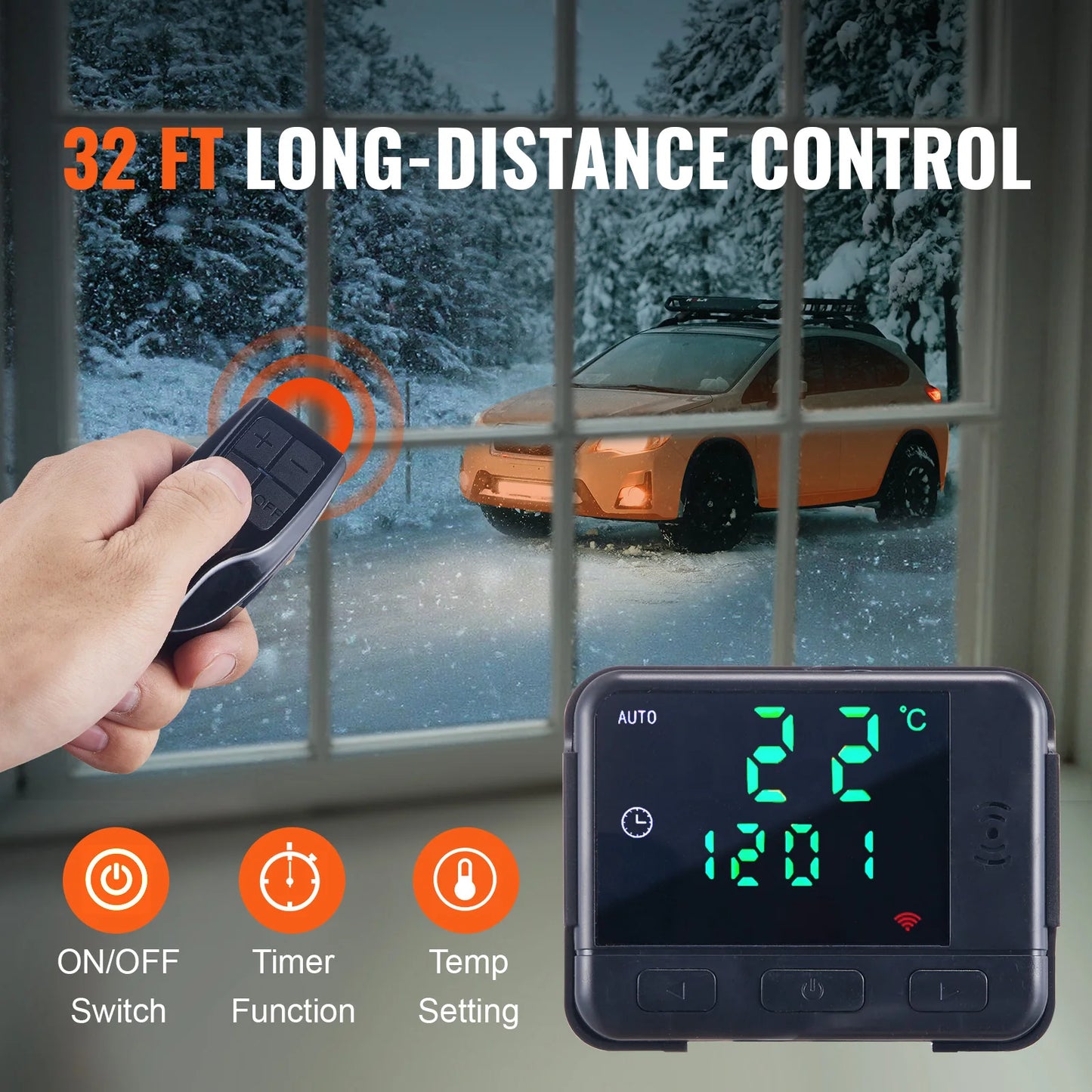 SucceBuy 5/8KW Car Heater Diesel Air Heater 12V Diesel Heater With LCD Switch Silencer Parking Diesel Heater to Car Truck Boat