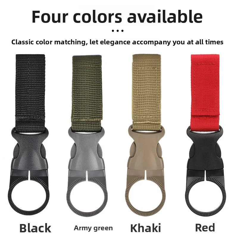 Webbing Water Bottle Holder Climbing Carabiner Belt Backpack Hanger Hooks Clip Multifunction Water Bottle Nylon Buckle Hook Clip