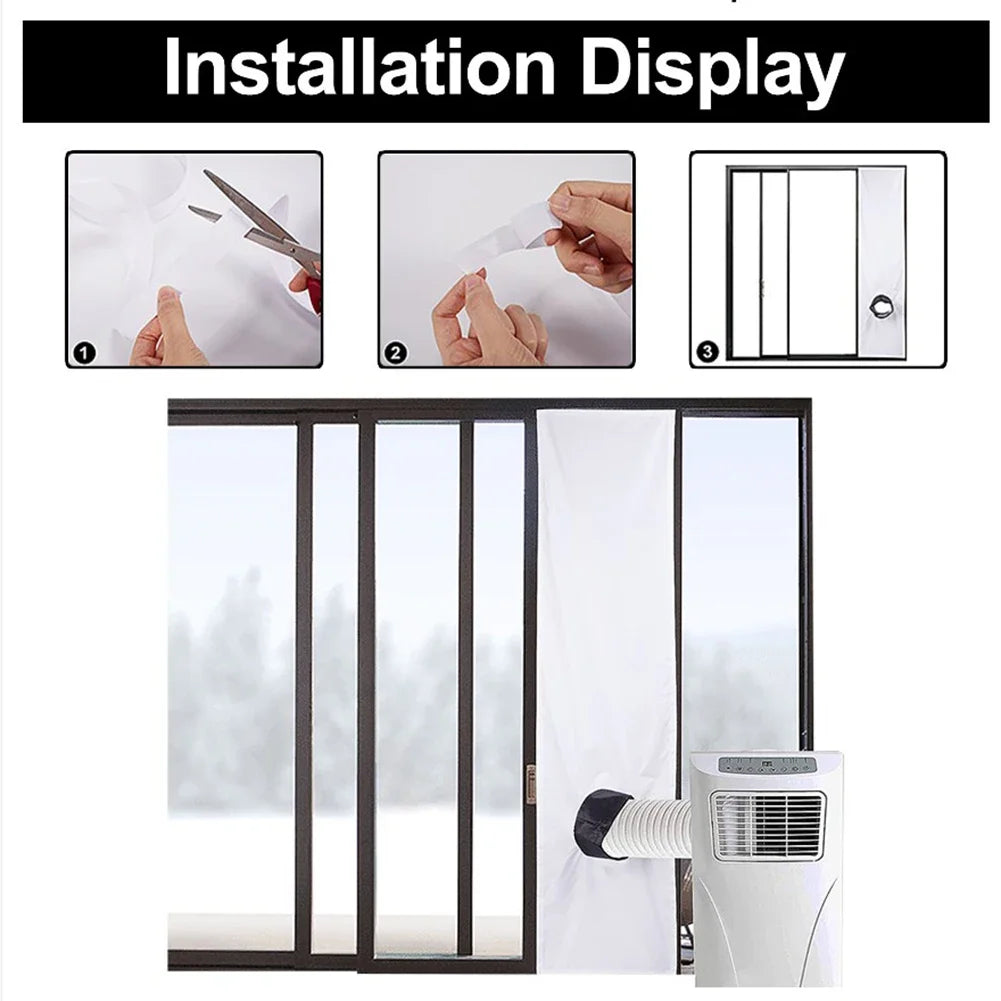 1PCS 200/300CM AirLock Window Seal For Portable Air Conditioner For Tumble Dryer Flexible Cloth Sealing Plate Window Seal
