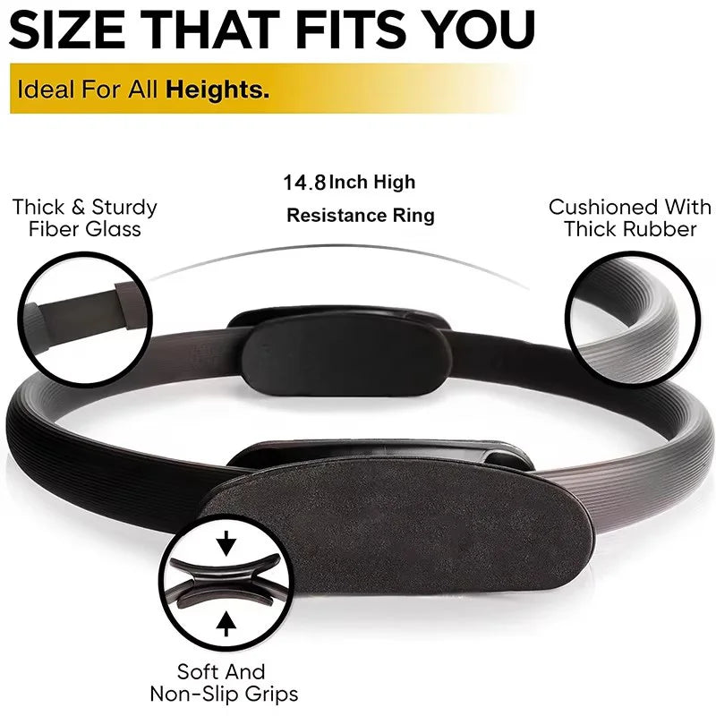 Yoga Ring Pilates Ring Women Girl Fitness Exercise Home Resistance Elasticity Yoga Gym Workout Pilates Circle Yoga Circle  ﻿