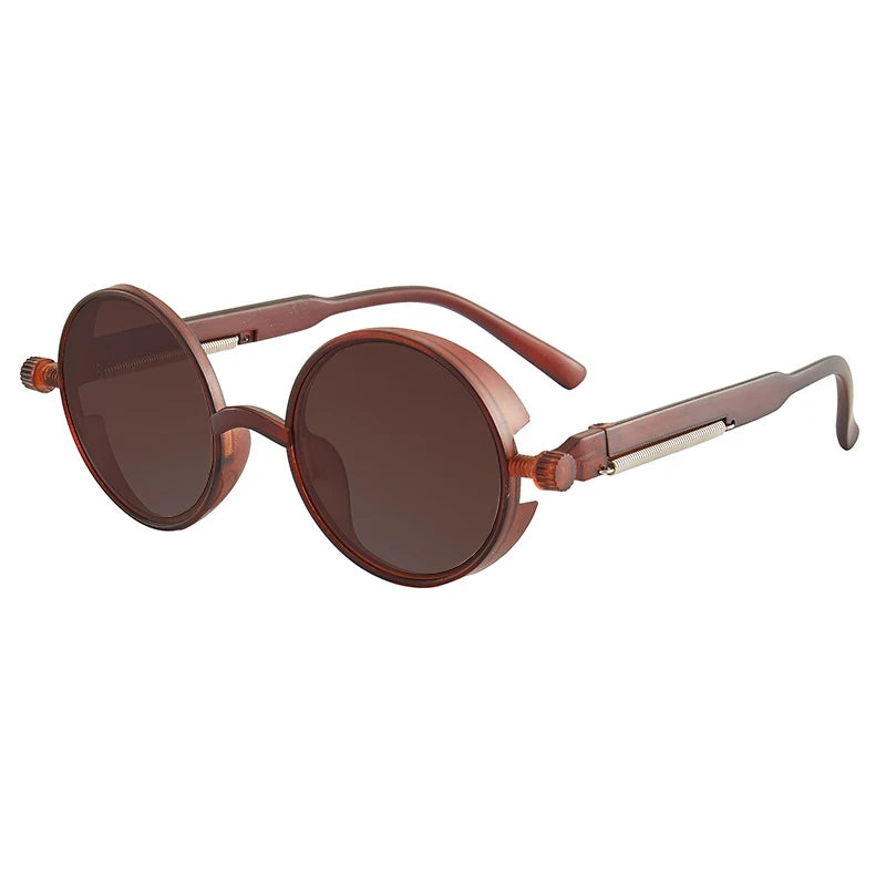 Classic Gothic Steampunk Sunglasses Luxury Brand Designer High Quality Men and Women Retro Round Pc Frame Sunglasses