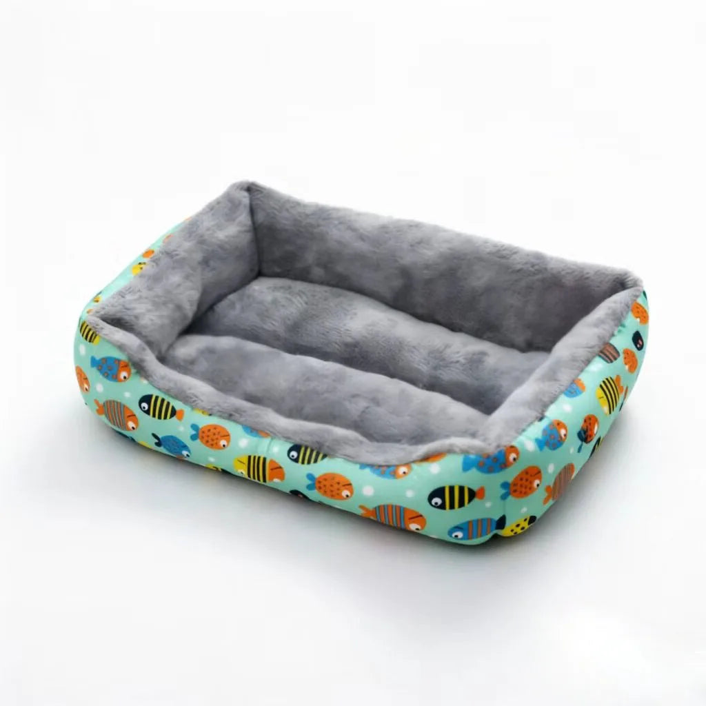 Soft Plush Rectangular Dog Bed, Anti-Slip Warm Pet Sofa for Cats & Small Dogs, Corduroy Nest Cushion