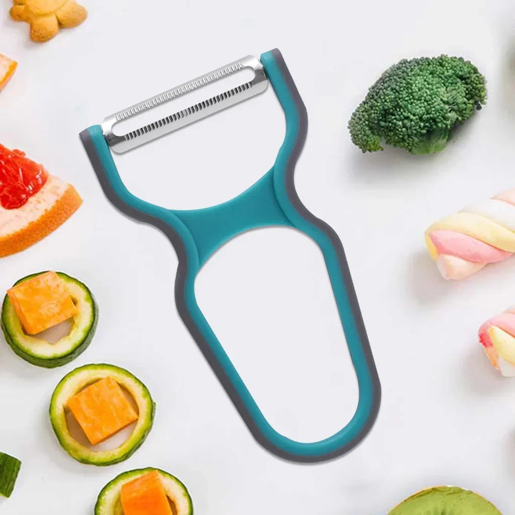 3Pcs Stainless Steel Multi-Function Potato Peeler Fruit Vegetable Chopper Mini Spud Slicer Grater Set Random Color Kitchen Tools