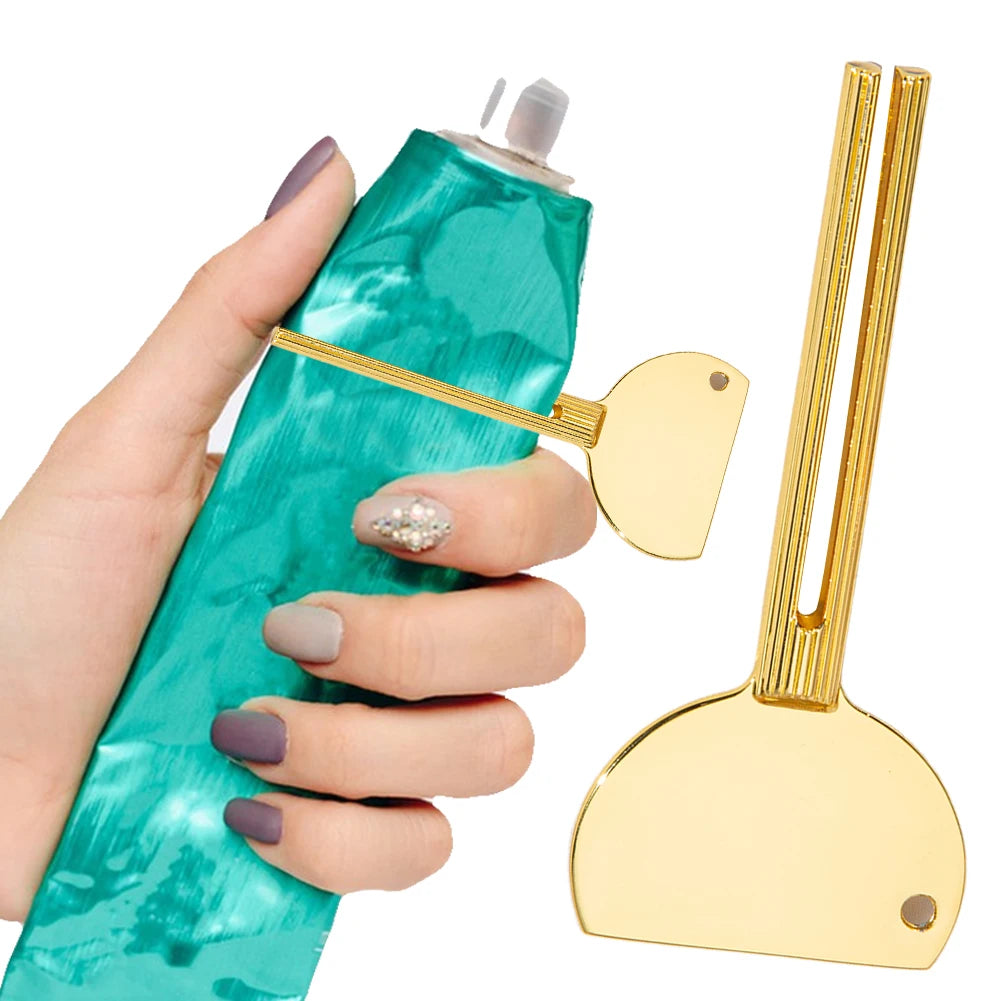 Toothpaste Squeezer Toothpaste Roller Tube Stainless Steel Rolling Toothpaste Squeezer Reduce Waste for Cosmetic Hair Dye