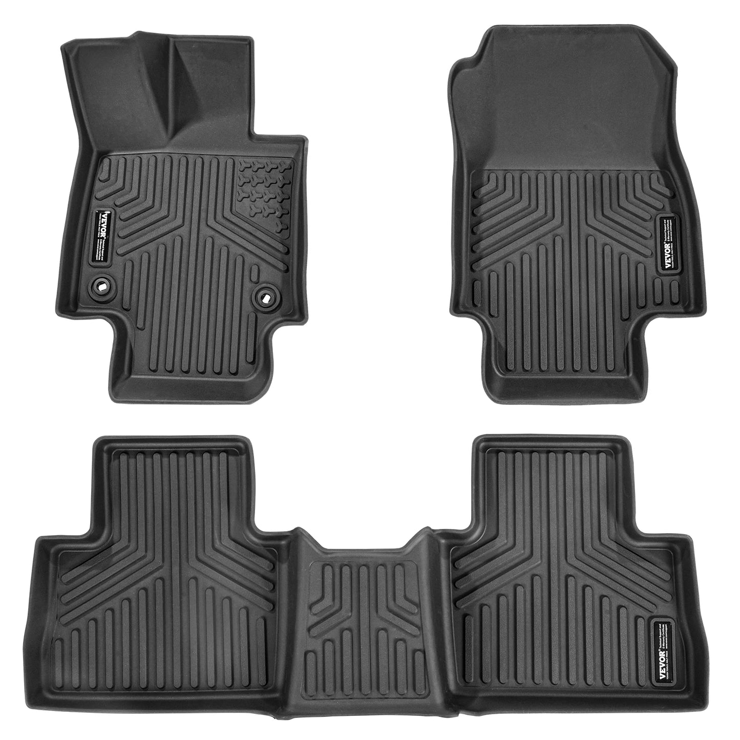 SucceBuy Automotive Floor Mats, Fits for Toyota RAV4 (Not for Hybrid or Prime) 2019-2024, 3 pcs Front and 2nd Row Liners for SUV