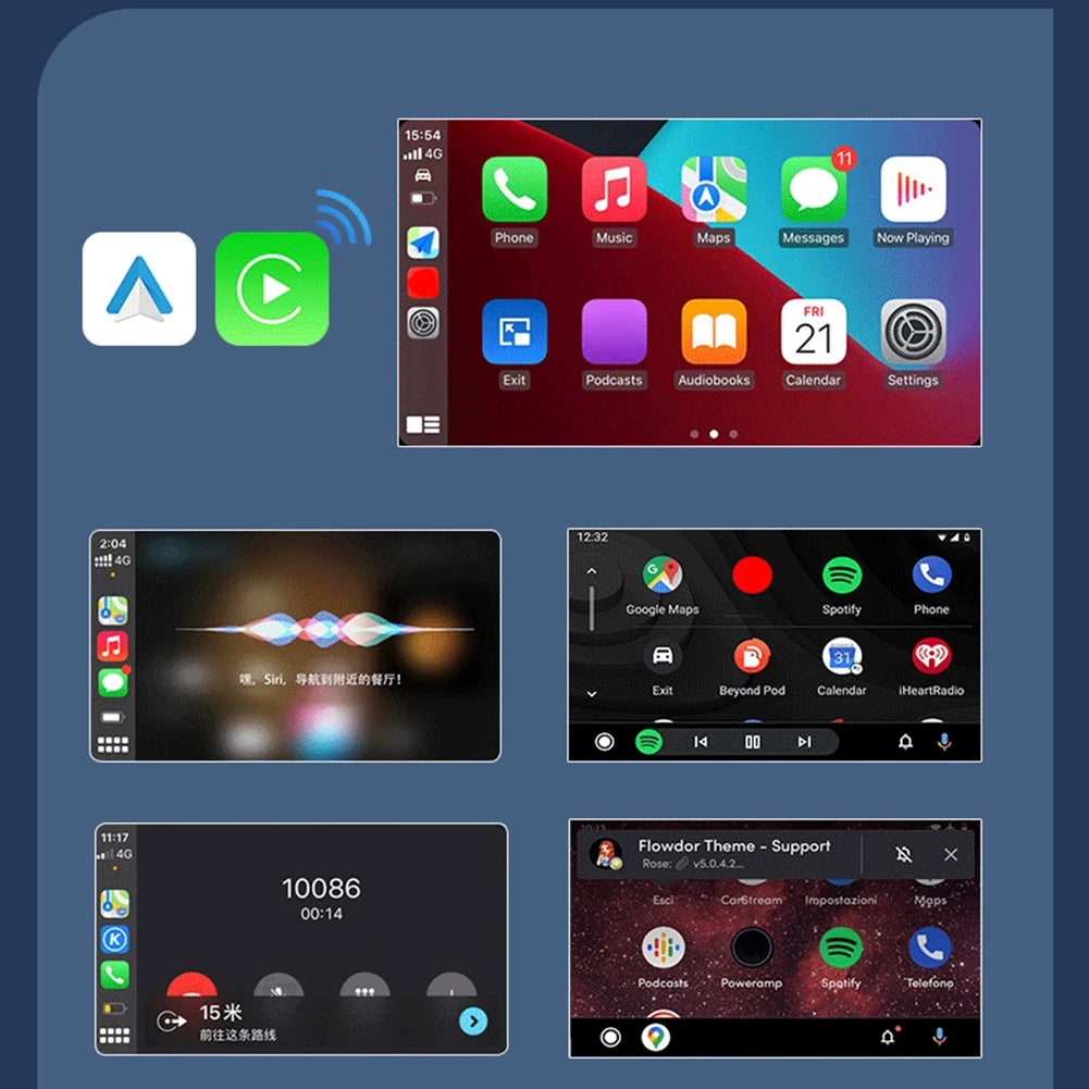 Wireless Carplay Android Auto Adapter Plug&Play USB Car Dongle BT CarPlay AI Box for OEM Wired CarPlay/Andriod Auto Cars