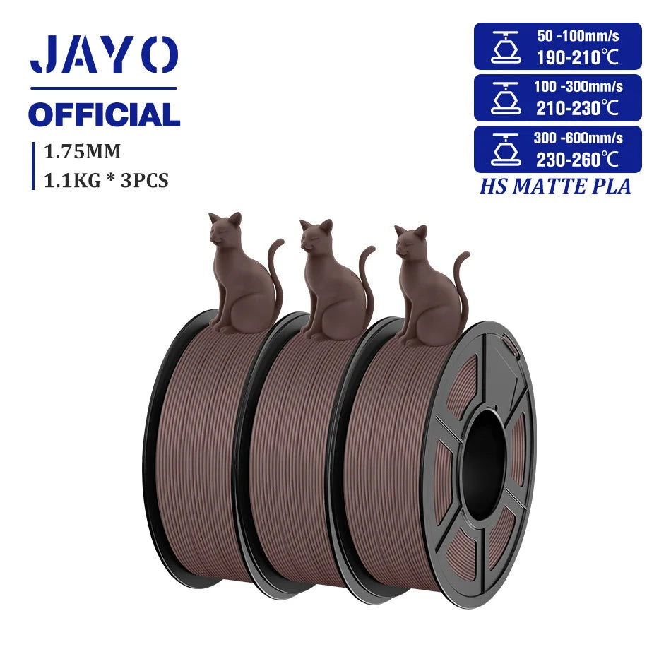 JAYO PLA Classic 1.75mm 3D Filament High Speed Matte PLA Filament For FDM 3D Printers 600mm/s High Speed Printing Materials