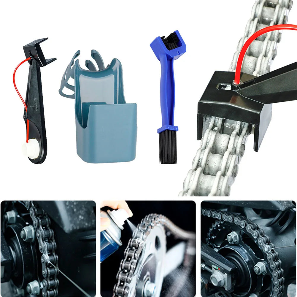 Motorcycle Chain Oiler Portable Chain Oiling Diverter Tool Multi-Function Motorcycle Bike Chain Cleaner Tool for Motorcycle Bike