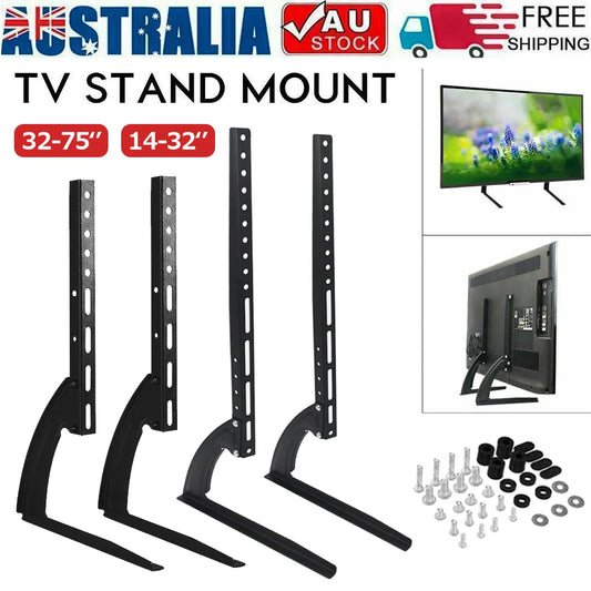 Universal 14-75'' Table Top Desktop TV Stand Bracket Legs LCD LED Plasma Mount