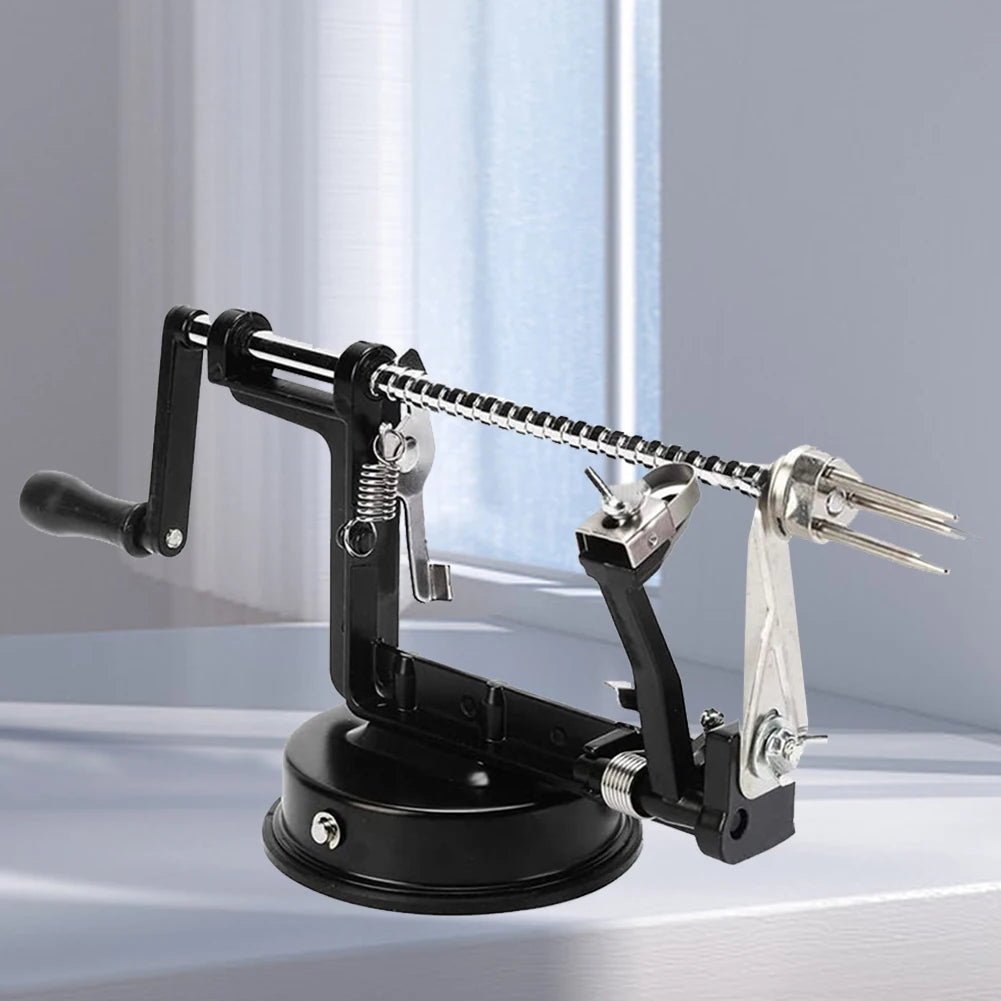 3 in 1 Apple Peeling Machine Rotary Fruit Peeler Slicing Machine Stainless Steel with Suction Base for Household Kitchen