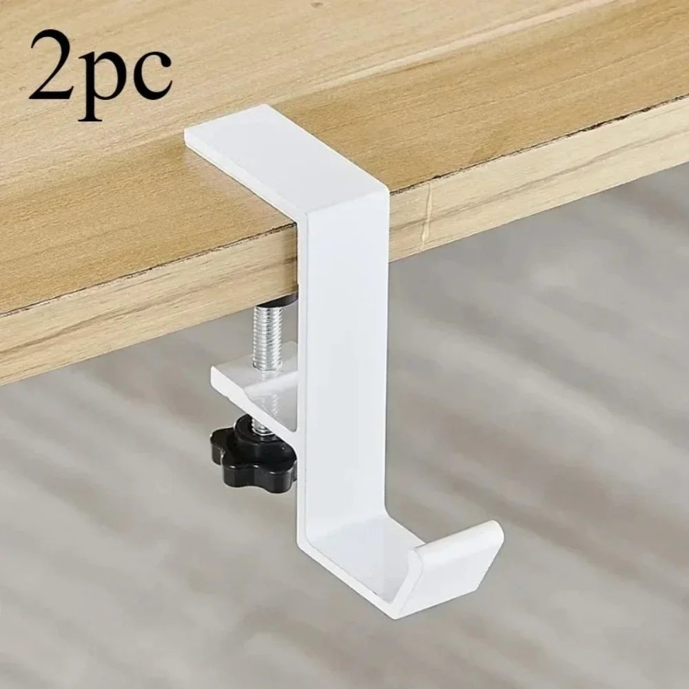 1/2pcs Punch-Free Adjustable Desk Edge Hook Multifunctional Headset Hanger Backpack Storage Rack No Drilling Hanging Desk Stand