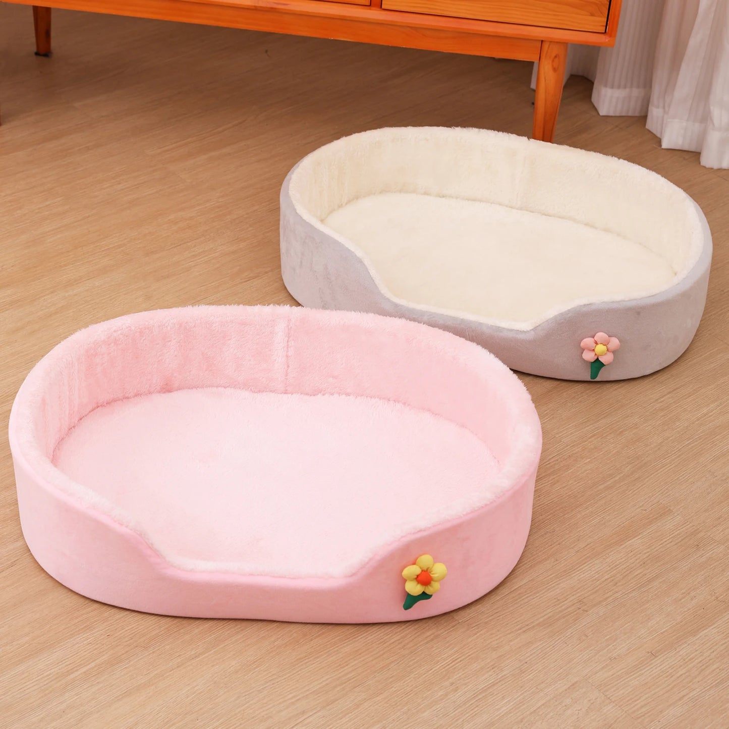 Winter Warm Detachable Small Dog Bed Elastic Round Medium Dog Basket Soft Dog Cushion House Cat Bed Kennel Accessories