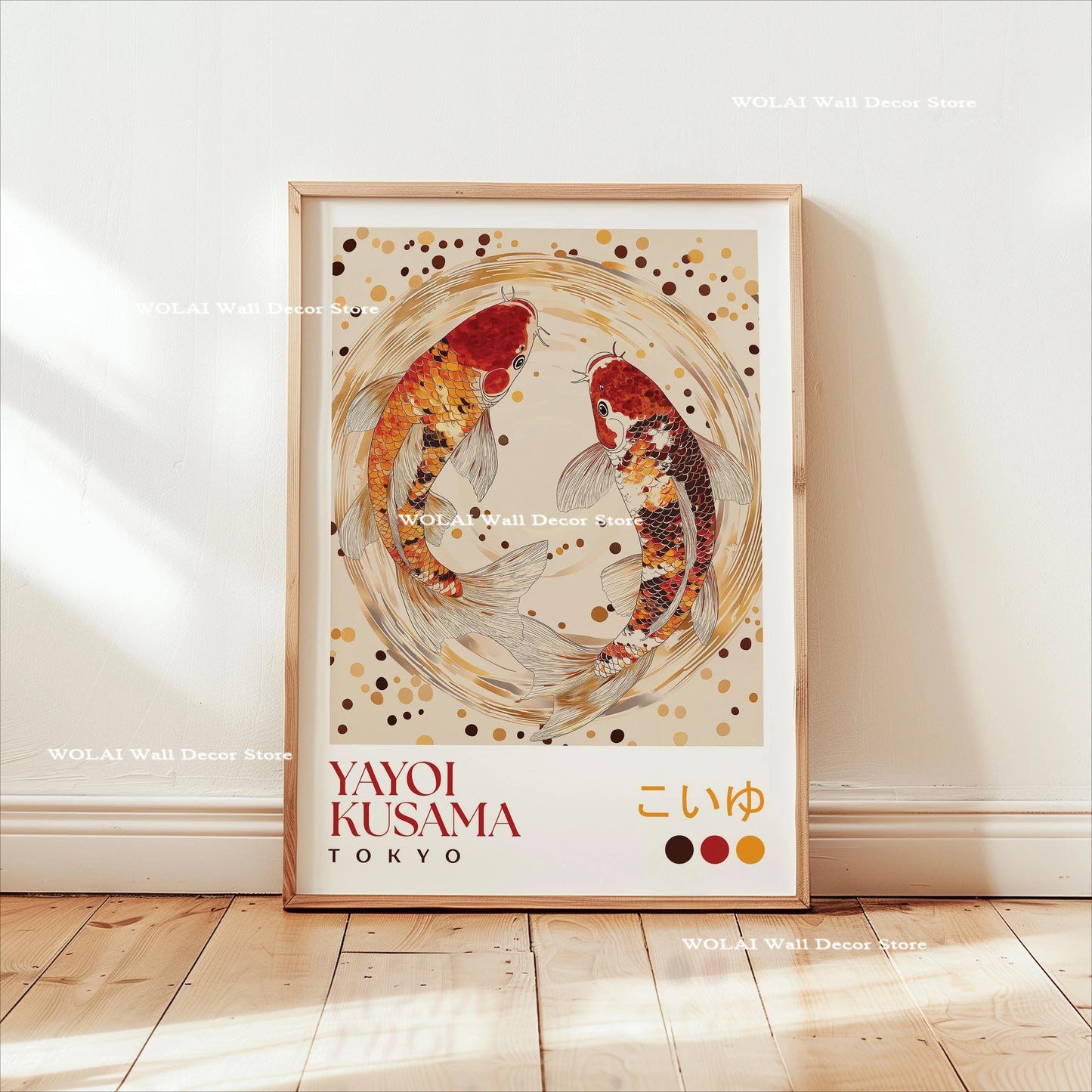 Yayoi Kusama Koi Fish Jellyfish Animal Canvas Prints Japanese Hokusai Giant Wave Wall Art Posters for Living Room Home Decor