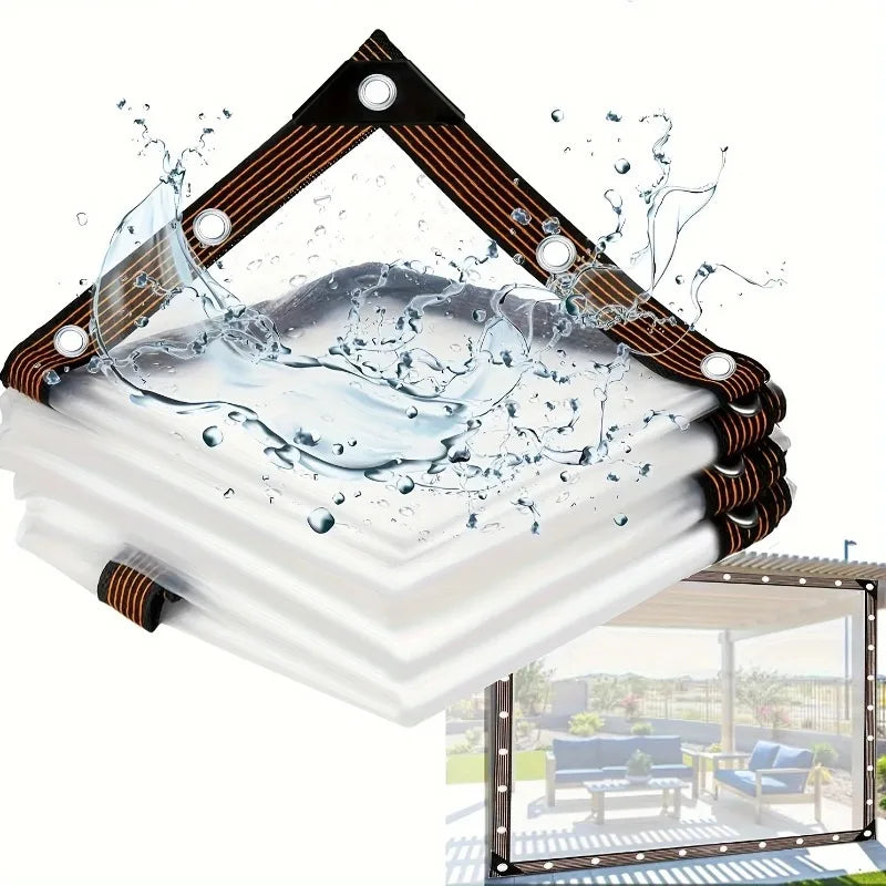 Transparent Waterproof Cloth Rainproof and Sunscreen Tarpaulin - Very Suitable for Garden Courtyard Balcony Sunshade and Camping