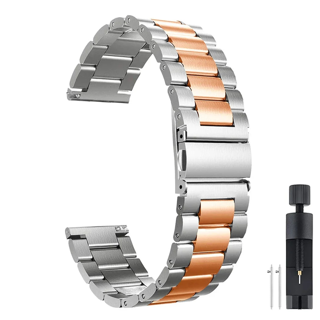 22mm 20mm Stainless Steel Band For Amazfit GTR 47mm 42mm Pace Stratos 2 3 Bip 3 5 6 Bracelet Strap For Amazfit GTR4 3 2/Active 2