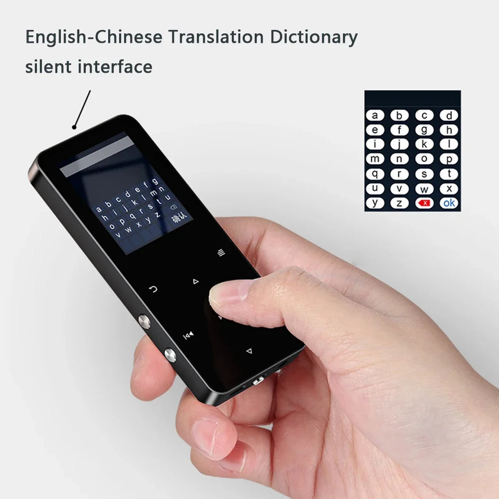 1.8 Inch TFT MP3 Player Touch Screen Bluetooth-compatible 5.0 Music Walkman USB 2.0 3.5mm Jack with E-book Recording for Student