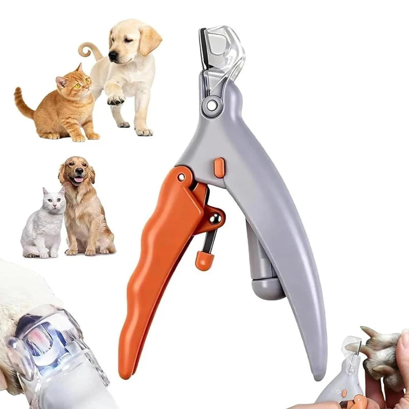 1PC LED Pet Nail Clipper, Multifunctional Nail Trimmer for Dog Cat, Professional Pet Grooming Cleaning Supplies