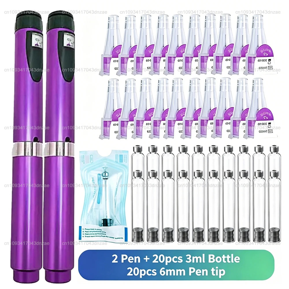 Aluminum Magic Pen Kit Cartridges 3ml Empty Cassette Bottle Individual Packaging Disposable 6mm Pen Tip for Lilly Insulin Pen