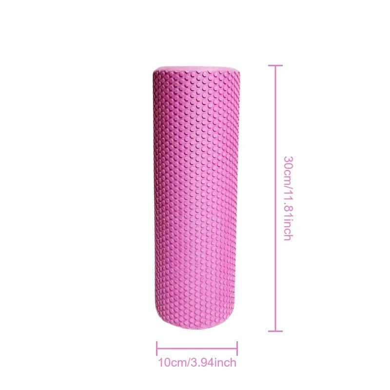 Hexagonal Yoga Roller: EVA Foam Cylinder (Diameter 9.5cm, Length 29.7cm) for Pilates and Home Workouts