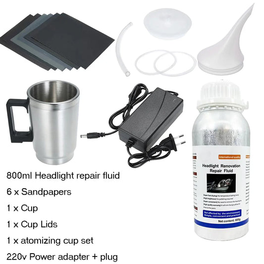 Car Headlight Restoration Chemical Polish Liquid Polymer Evaporator Garage Tools Car Headlight Renovation Repair Scratch Remover