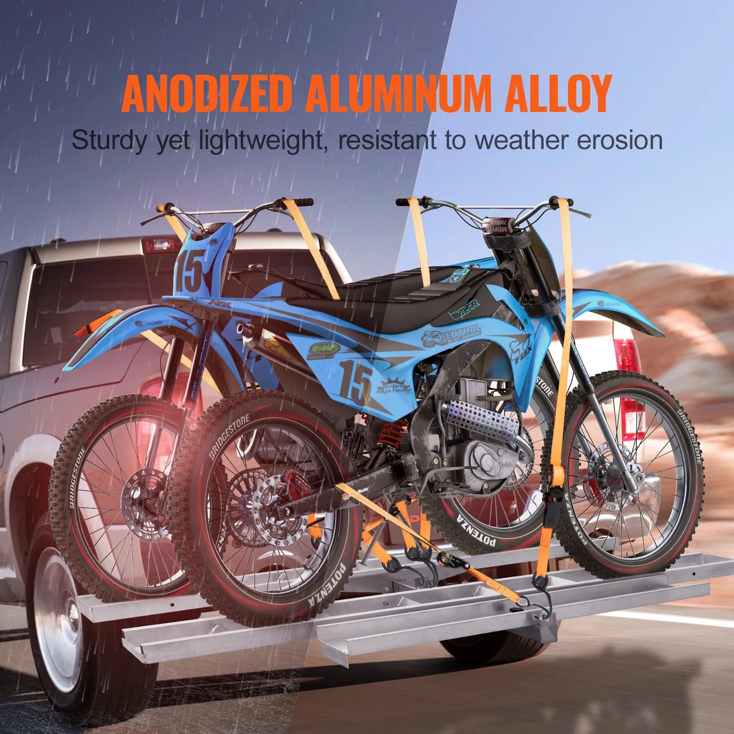 SucceBuy Motorcycle Carrier 2-Bike 600 LBS Aluminum Motorcycle Carrier Hitch Mount Loading Ramp Scooter Dirt Bike Trailer Hauler