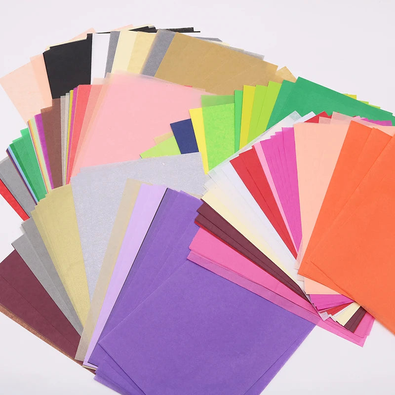 100 Sheets/bag 21X14cm Colorful Tissue A5 Wine Wrapping Papers DIY Folding Craft Paper Party Wedding Home Decor Packing 2030