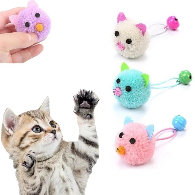 Cat Toy Interactive Plush Mouse Head Shaped Pet Toys With Bell Pet Supplies   аксесуари для котів   gatos