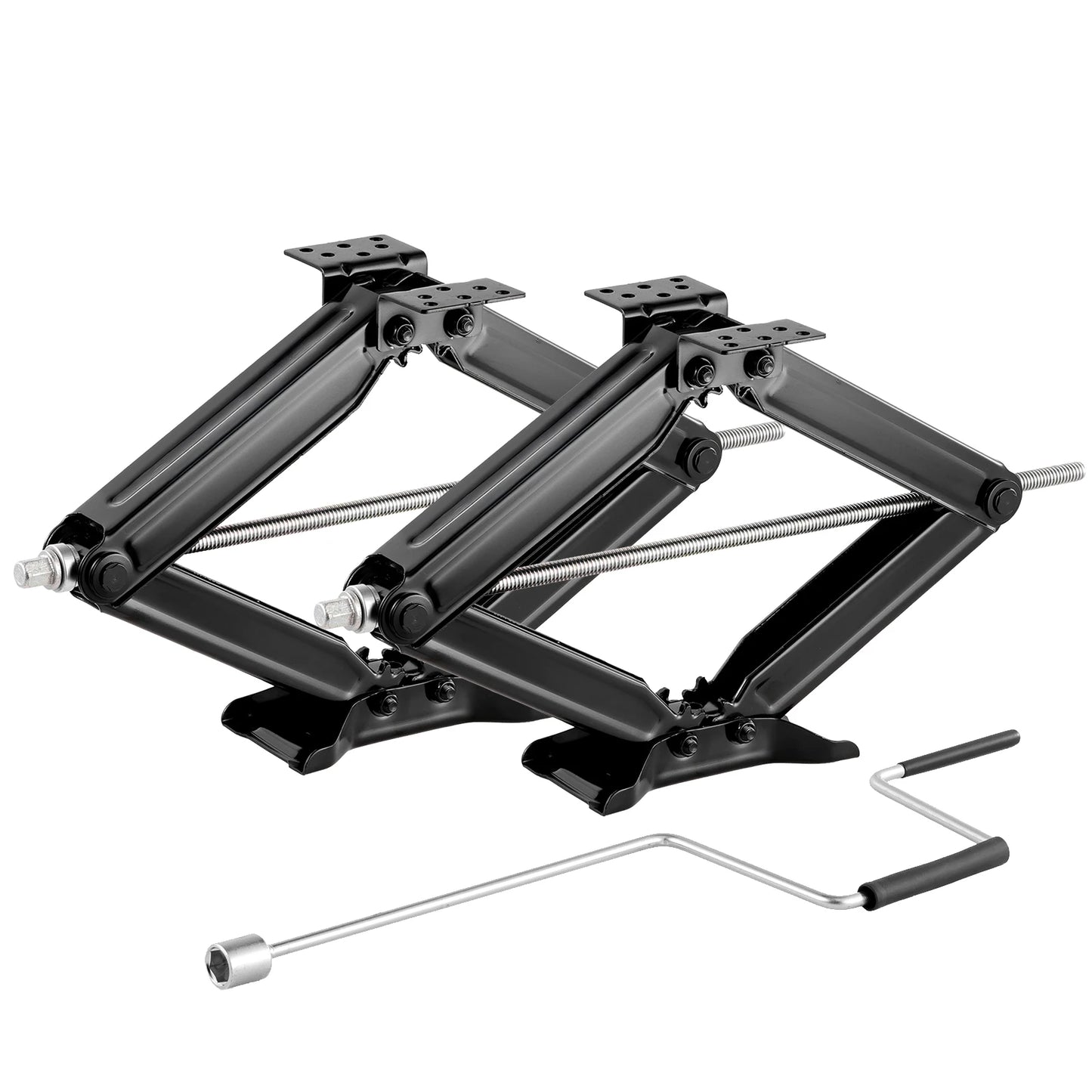 SucceBuy 9000lbs RV Scissor Jacks 4-23.4in RV Stabilizer Leveling Scissor Jacks Set of 2 Heavy Duty Stabilizer Jack with Handle