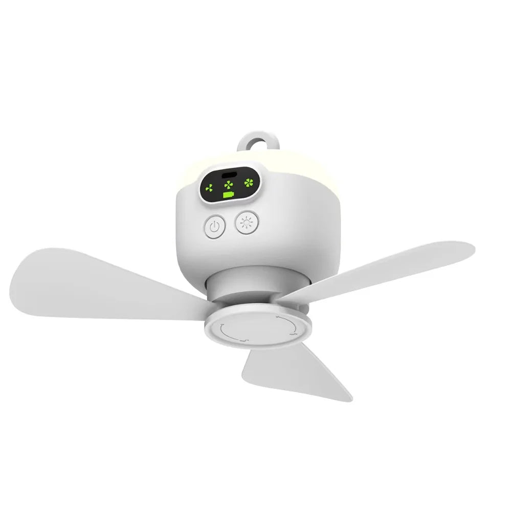 Portable Wireless Ceiling Fan Light Rechargeable Tent Fan with Remote Control Outdoor Fan for Outdoor Camping