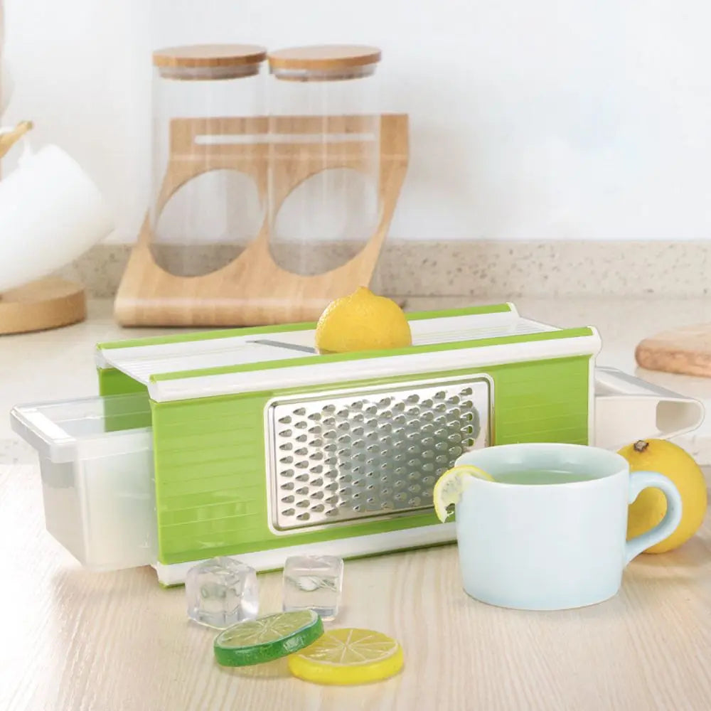 Multi-functional 5 in 1 Vegetable Chopper Manual with Container Potato Slicer Stainless Steel Sharp Carrot Cutter Restaurant