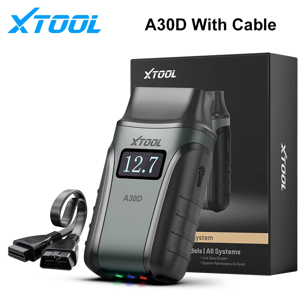 XTOOL Anyscan A30D BT OBD2 Scanner Bi-directional Full System Car Diagnostic Tools CAN FD FCA 19+ Resets Lifetime Free Update