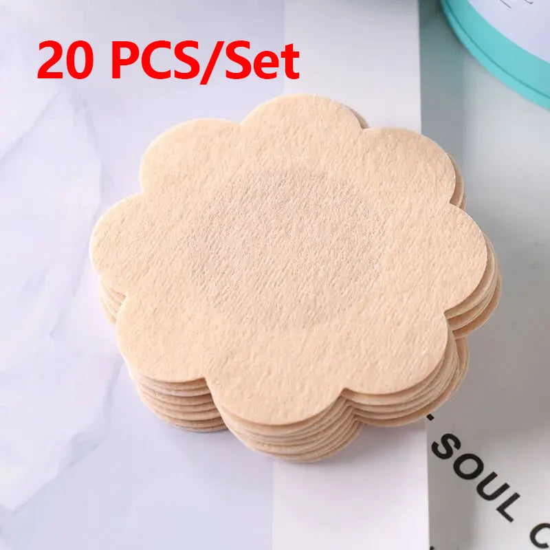 Women Nipple Sticker Disposable Invisible Chest Sticker Non-woven Bra Breast Patch Bra-less Pasties Pad Nipple Cover Stickers