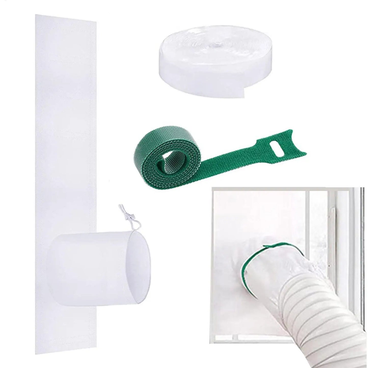 Portable Air Conditioner Window Seals Hot Air Stop Universal Mobile Air Conditioner Outlet Window Sealing Kit Flexible Cloth