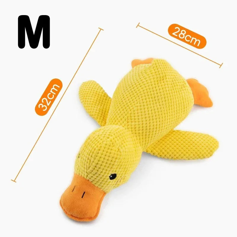Yellow Duck Plush Dog Chew Toy Bite Resistant Molar Puppy Interactive Toy Relieve Boredom for Small Pet Dogs