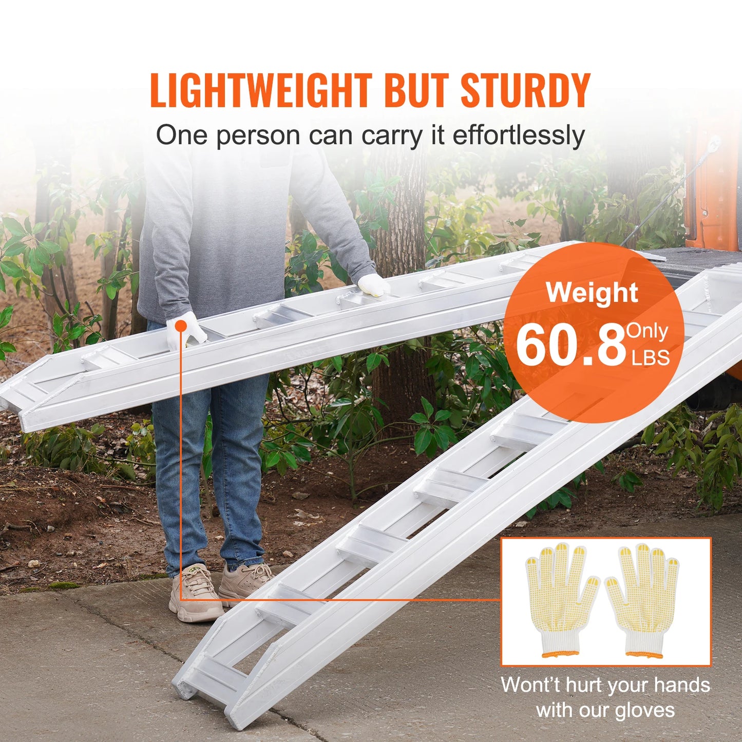 SucceBuy Aluminum Ramps 8810lbs Heavy-duty Ramp with Top Hook Attaching End Universal Loading Ramp for Motorcycle Tractor Truck
