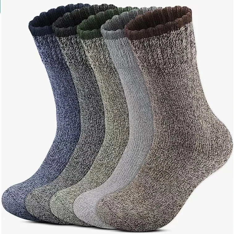5 Pairs Merino Wool Socks For Men, Super Thick Hiking Socks Thermal Socks For Cold Weather 2030