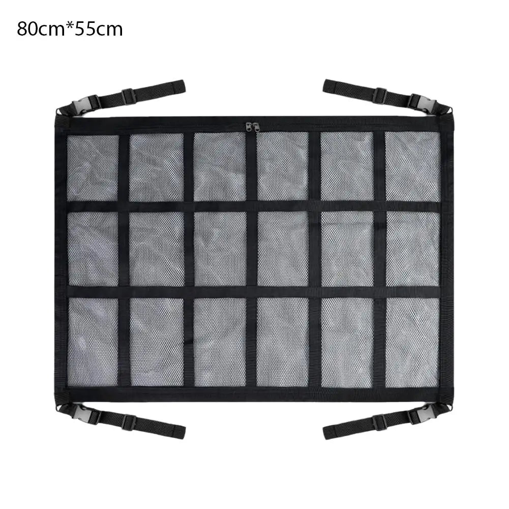 Car Roof Storage Organizer Strong Net Bag Load-Bearing Mesh Large Capacity Car Camping Accessories Storage Bag Roof Tent