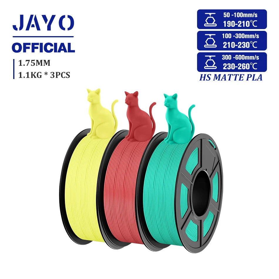 JAYO PLA Classic 1.75mm 3D Filament High Speed Matte PLA Filament For FDM 3D Printers 600mm/s High Speed Printing Materials