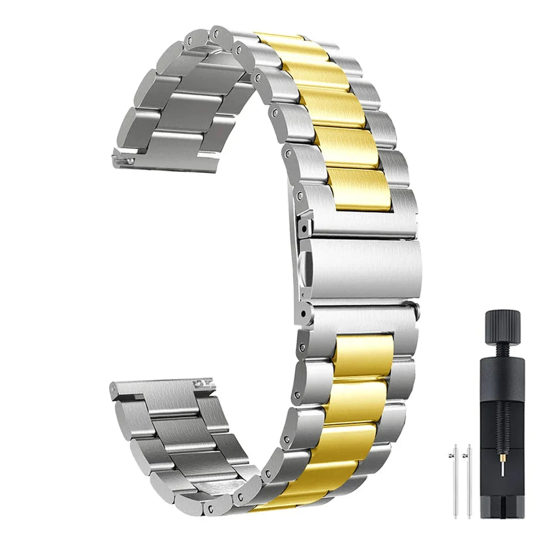 22mm 20mm Stainless Steel Band For Amazfit GTR 47mm 42mm Pace Stratos 2 3 Bip 3 5 6 Bracelet Strap For Amazfit GTR4 3 2/Active 2