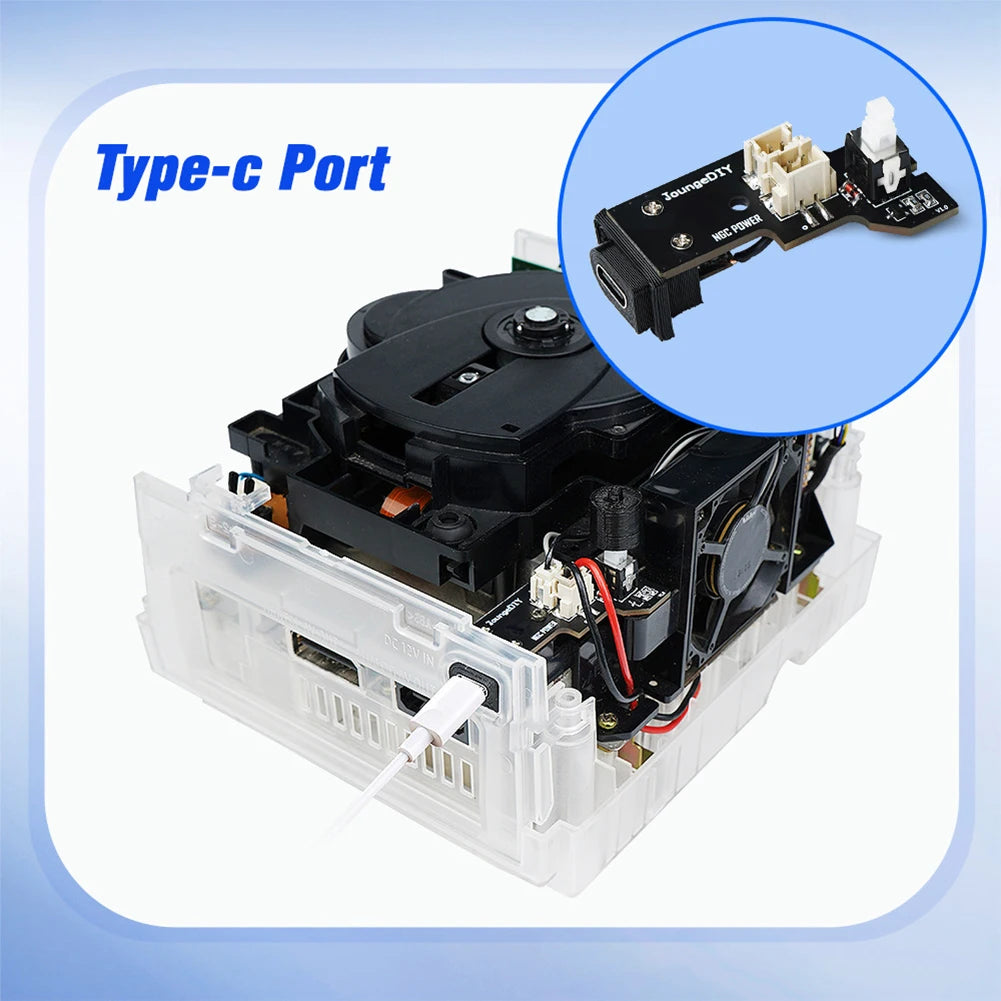 NGC Game Cube Power Adapter Type-C Port Replace DC/Type C PSU Mod Multi-Purpose Dedicated Power Adapter Gaming Accessories