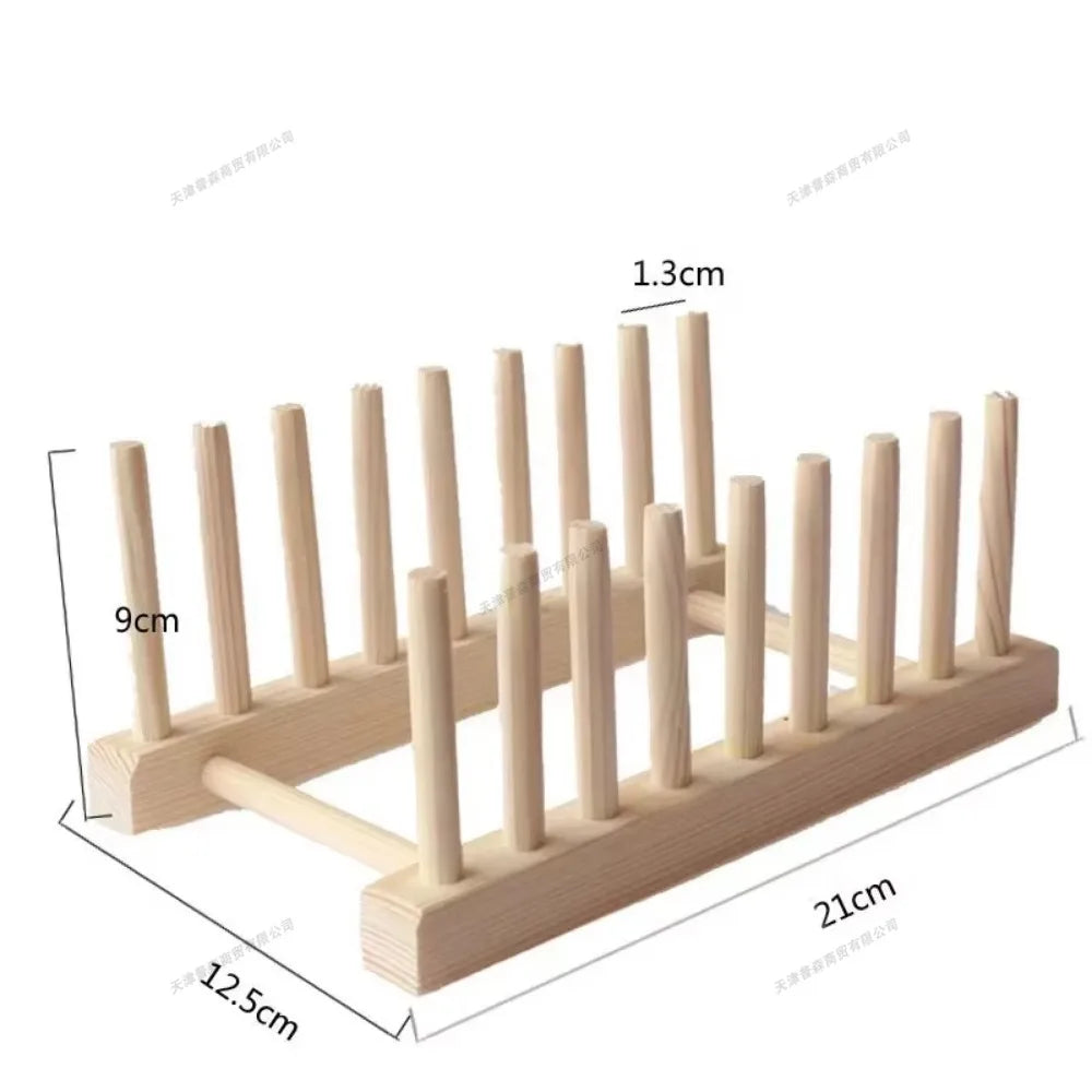 DIY Locker Bamboo Drain Rack Wooden Plate Rack Dish Rack Kitchen Organizer for Plates/Cutting Boards/Plates/Cups/Pot Lid
