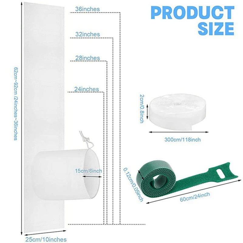 A98G-Air Conditioner Window Seal Kit Portable Air Conditioner Tilting Sloping Cover Window Air Conditioner Outlet Cloth