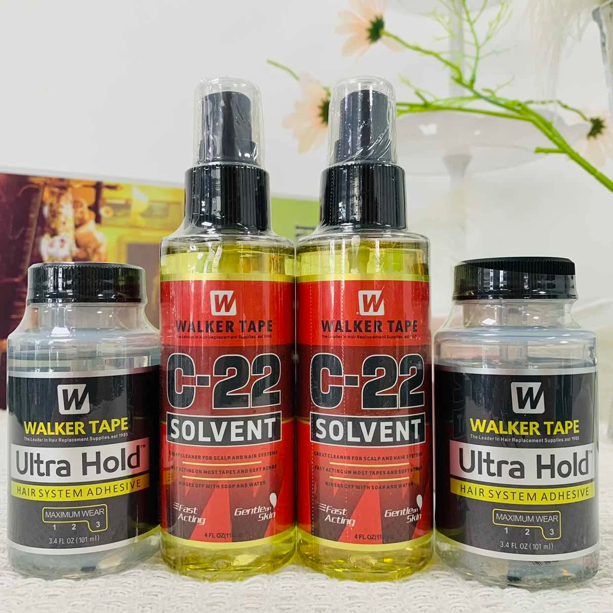 4 FL OZ 118ml Walker Tape C-22 Solvent Remover Great Cleaner For Scalp And Hair Systems Fast Acting on Most Tapes 2028