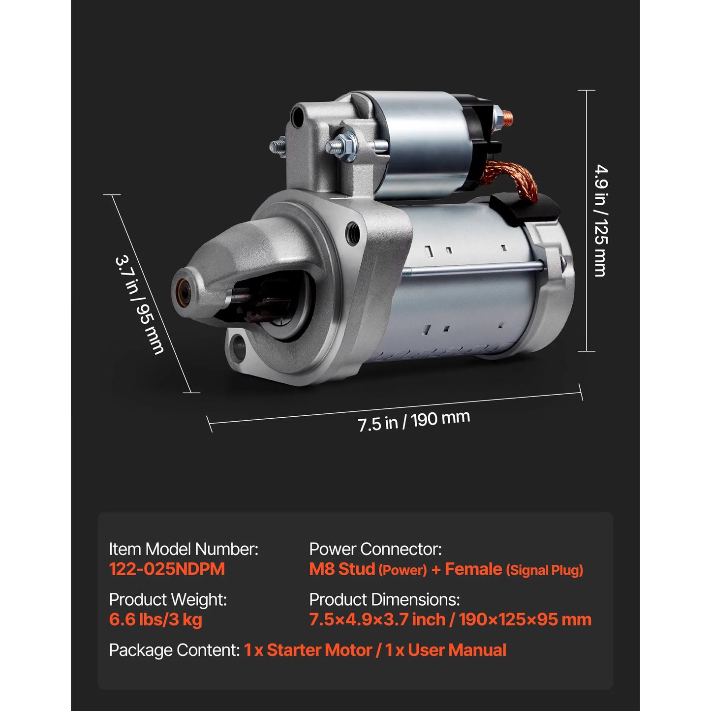 SucceBuy Starter 17986 Starter Motor Replacement Compatible with GMC Pontiac Saturn Suzuki OEM 12588493 M000T35871 31100-78J00