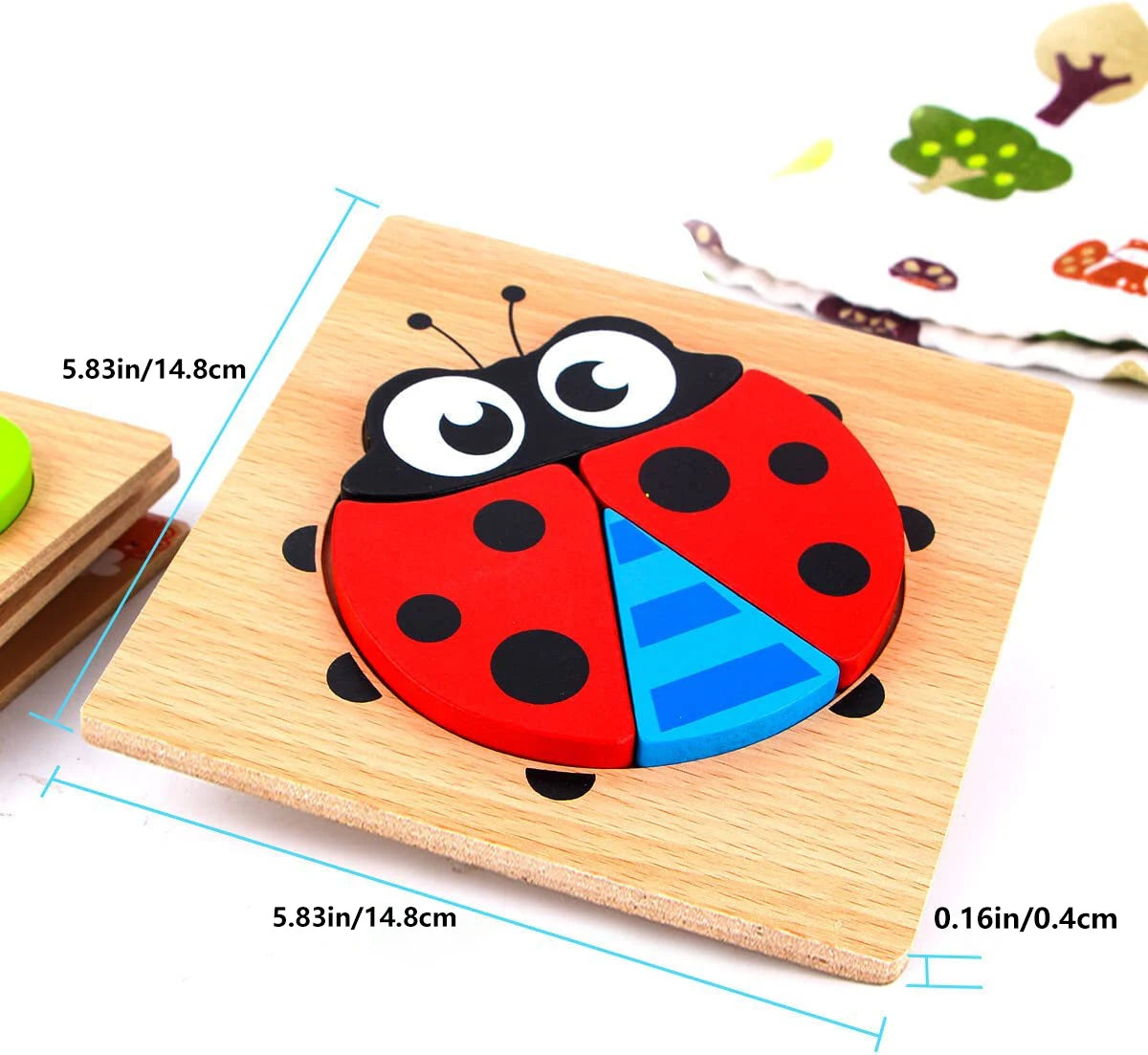 1pc Wooden Animal And Vehicle Puzzles For Toddlers, Boys And Girls Educational Toys Gift, Bright Color Different Shapes