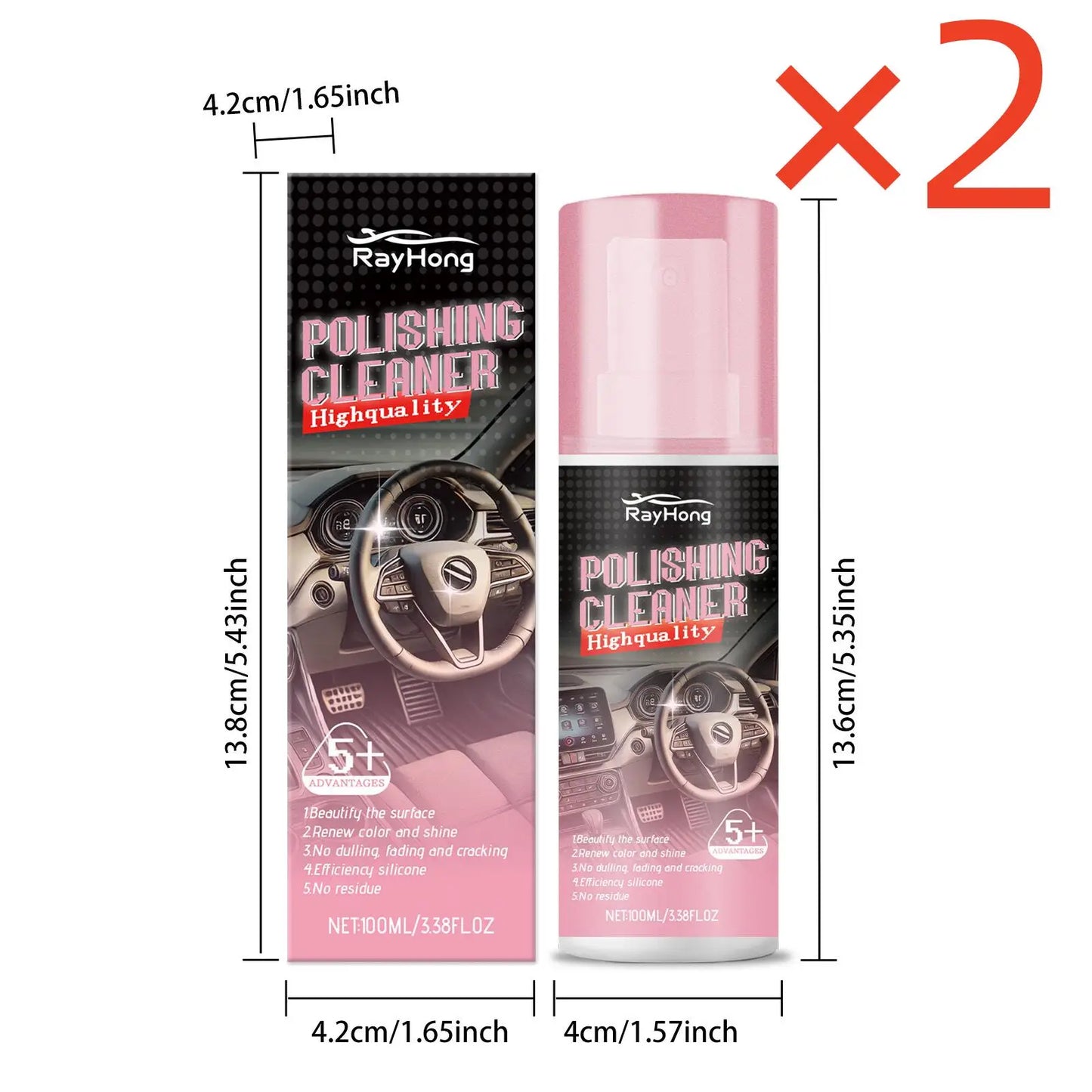 Car Interior Polishing Agent Versatile Interior Cleaning Stubborn Dirt Stain Grease Dust Polish Leather High Gloss Polish Agent