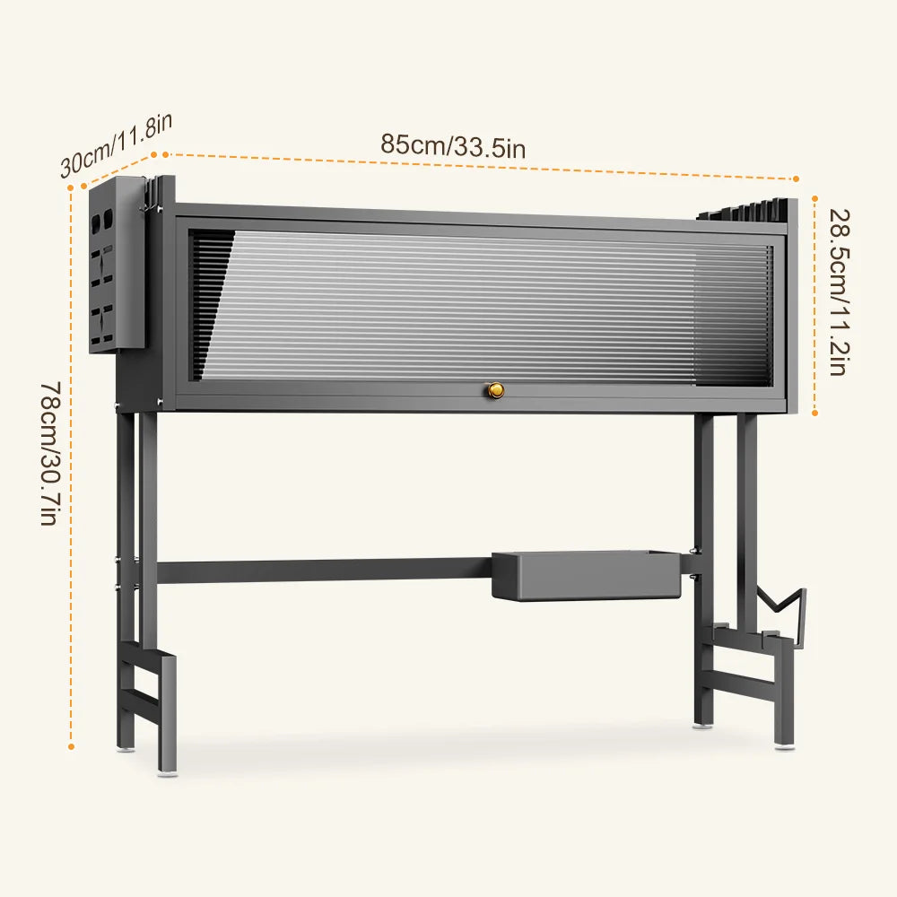 Over The Sink Dish Drying Rack（85L x 80H cm）, 3 Tier Large Dish Drainers Drying Rack for Kitchen Counter with Dust Cover