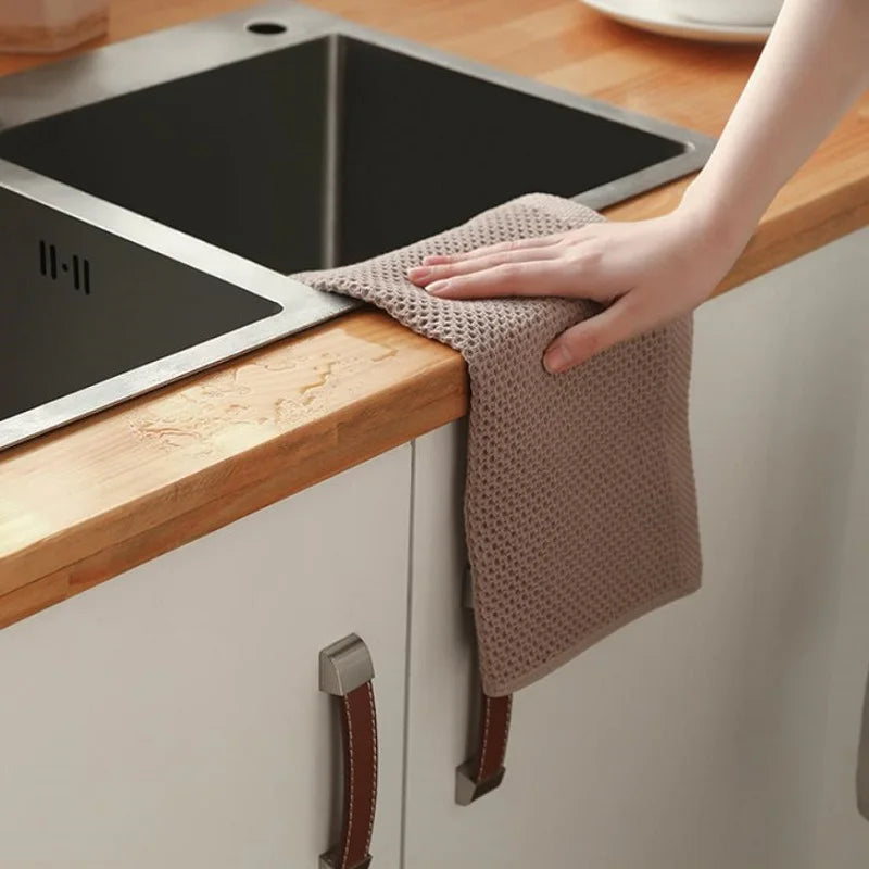 1PC Cotton Dishcloth Ultra Soft Absorbent Towel Household Cleaning Cloth Kitchen Rag For Windows Glass Cars Kitchen Gadgets